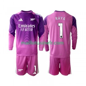 Maillot de Foot Arsenal Raya 1 Gardien Troisième 2025-26 Manches Longues - Enfant